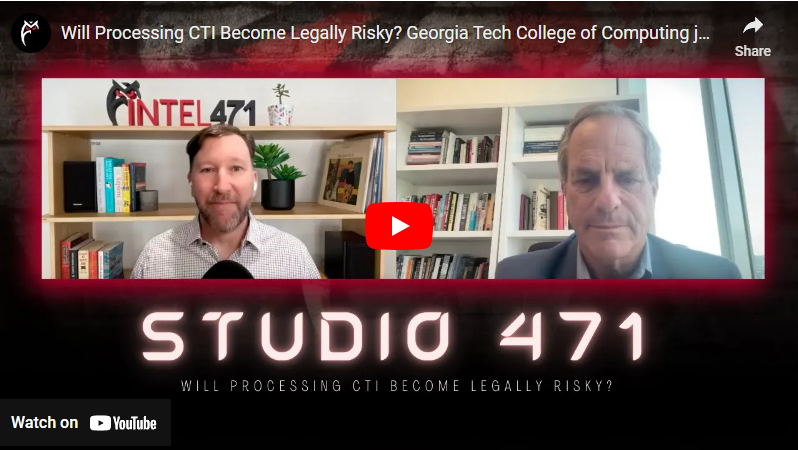 Will Processing CTI Become Legally Risky? Georgia Tech College of Computing joins Studio 471